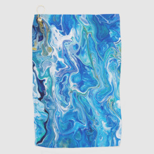 Elegant Crazy Lace Agate 6 - Ocean Blue Golf Towel