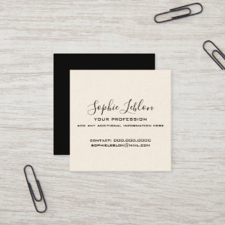 Elegant Cream and Black Card with Script Name