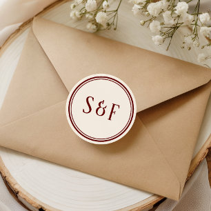 Elegant Cream and Burgundy Monogram Envelope Seal