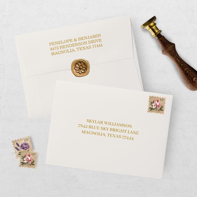 Elegant Cream and Gold Bridal Shower Envelope (Creator Uploaded)