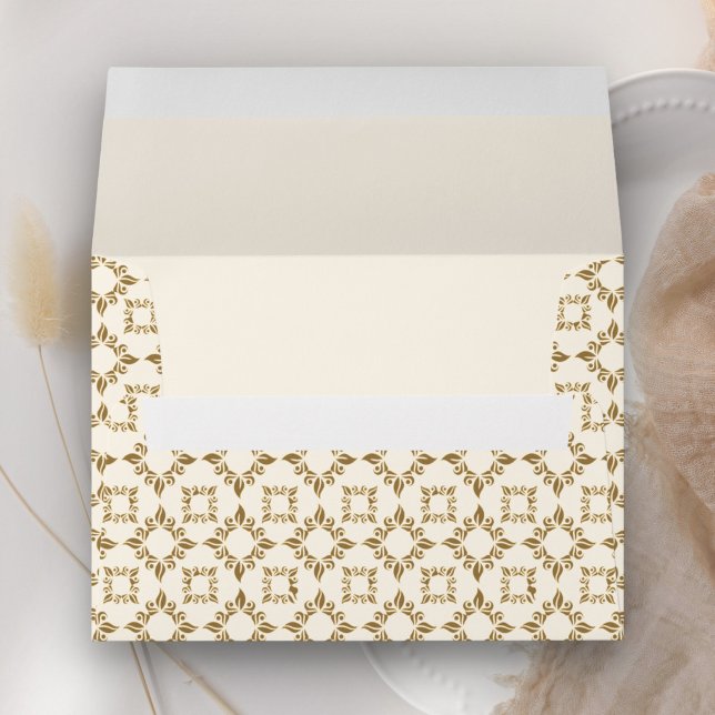 Elegant Cream and Gold Pattern Envelope (Creator Uploaded)