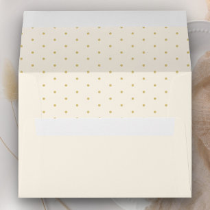 Elegant Cream and Gold Polka Dots Envelope