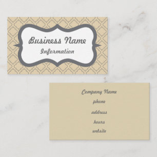 Elegant Cream and Grey Business Card