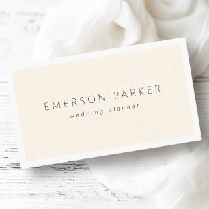 Elegant cream and grey modern minimalist business card