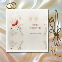 Elegant Cream and Red Poppies Wedding