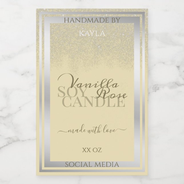 Elegant Cream and Silver Product Packaging Labels (Single Label)