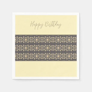 Elegant Cream And Taupe Napkin