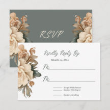 Elegant Cream and Taupe With Green Floral Wedding 