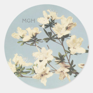 Elegant Cream Azalea Floral Monogram Envelope Seal