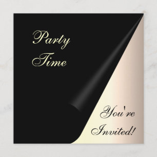 Elegant Cream Black Birthday Event Invitation