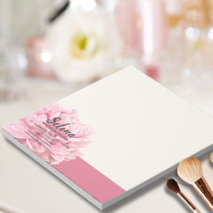 Elegant Cream Blush Pink Floral Makeup Studio Notepad