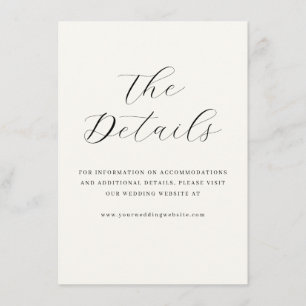 Elegant Cream Calligraphy Enclosure Card