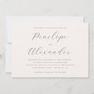 Elegant Cream Calligraphy Invitation