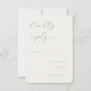 Elegant Cream Calligraphy RSVP Card