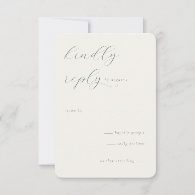 Elegant Cream Calligraphy RSVP Card (Front)