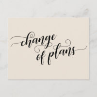 Elegant Cream Change of Plans Postponed Wedding
