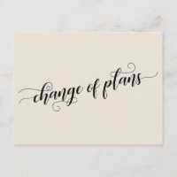 Elegant Cream Change of Plans Postponed Wedding