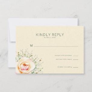 Elegant Cream Floral RSVP Card