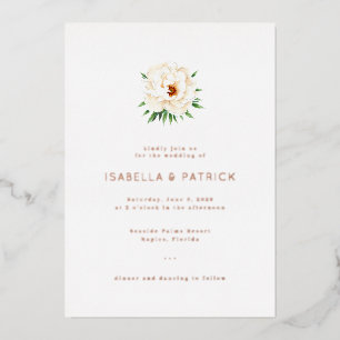 Elegant Cream Floral Wedding Invitation