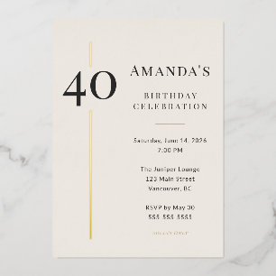 Elegant Cream & Gold 40th Birthday Celebration