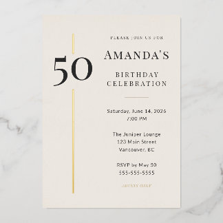 Elegant Cream & Gold 50th Birthday Celebration