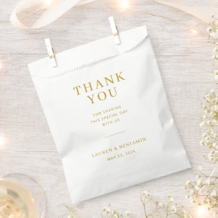 Elegant Cream Gold Gratitude Note Favour Bags
