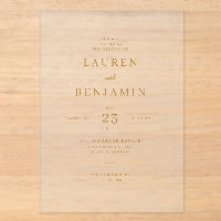 Elegant Cream Gold Wedding Invitation