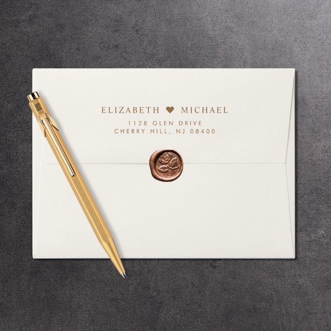 Elegant Cream Gold Wedding Return Address Envelope (Creator Uploaded)