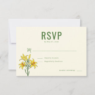 Elegant Cream Lilies RSVP Card