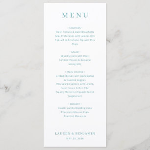 Elegant Cream Menu Card