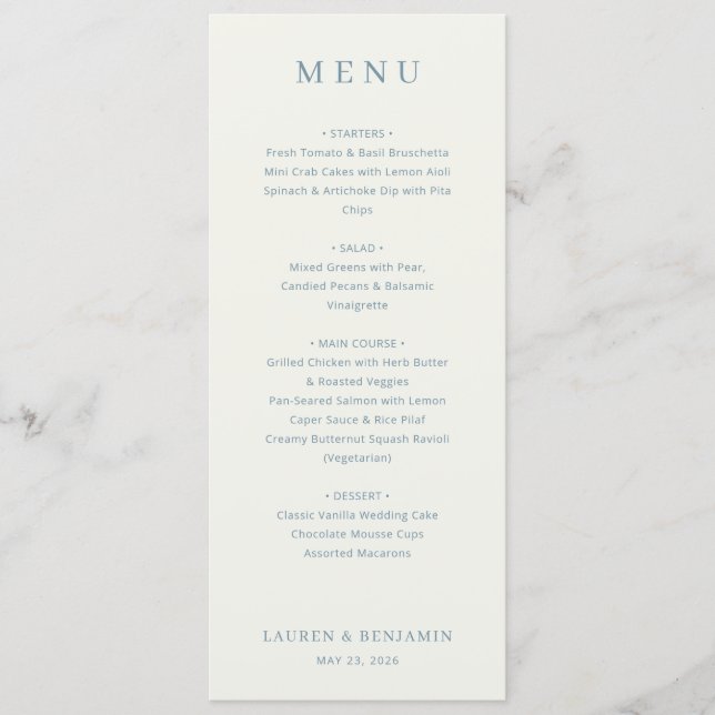Elegant Cream Menu Template (Front)