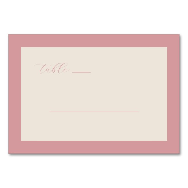 Elegant Cream Minimalist Lines Table Number (Front)
