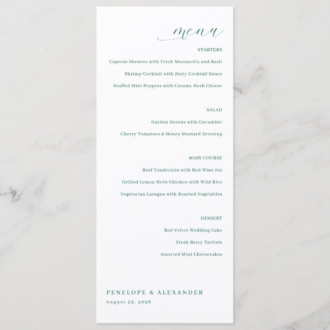 Elegant Cream Minimalist Menu (Front)