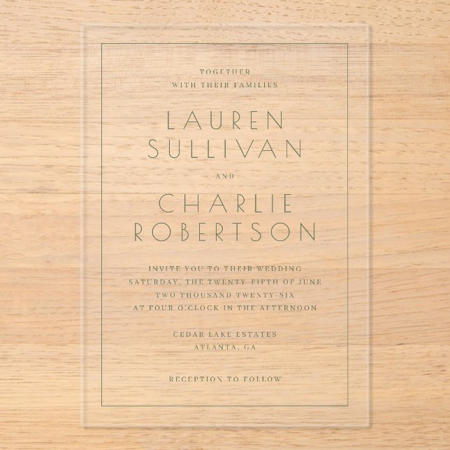 Elegant Cream Minimalist Wedding Invitation (Front)