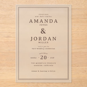 Elegant Cream Minimalist Wedding Invitation
