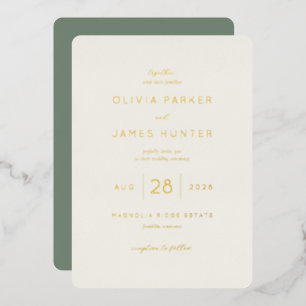 Elegant Cream Minimalist Wedding Invitation