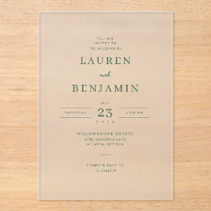Elegant Cream Minimalist Wedding Invitation