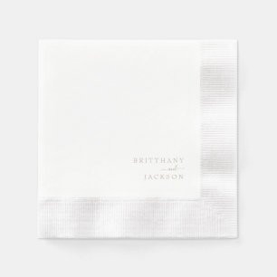 Elegant Cream Mixed Font Couple Names Wedding Napkin