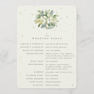 Elegant Cream Snowberry+Eucalyptus Bouquet Wedding Programme