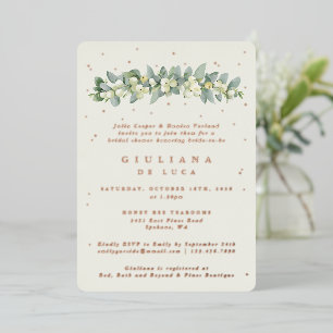 Elegant Cream Snowberry+Eucalyptus Bridal Shower