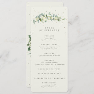 Elegant Cream Snowberry+Eucalyptus Stem Wedding Programme