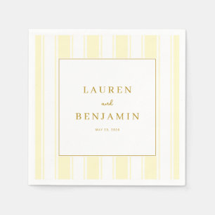Elegant Cream Striped Minimalist Napkin