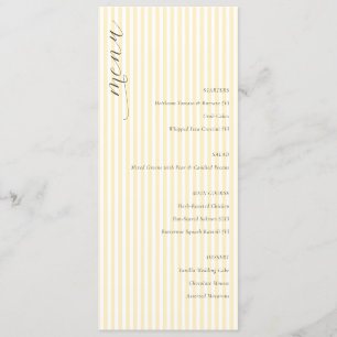 Elegant Cream Striped Wedding Menu