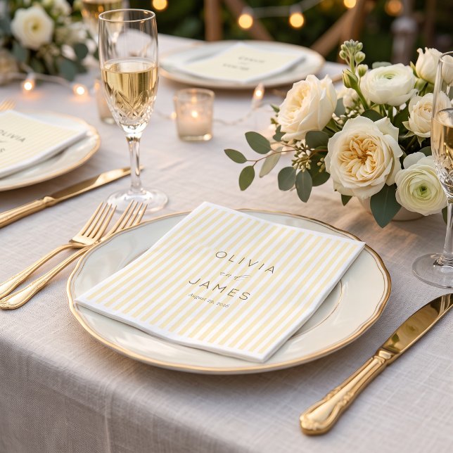 Elegant Cream Stripes Napkin (Creator Uploaded)