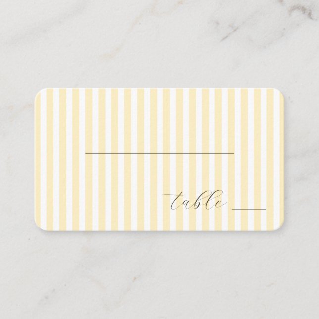 Elegant Cream Stripes Place Card (Front)