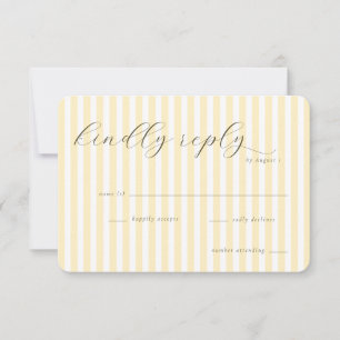 Elegant Cream Stripes RSVP Card
