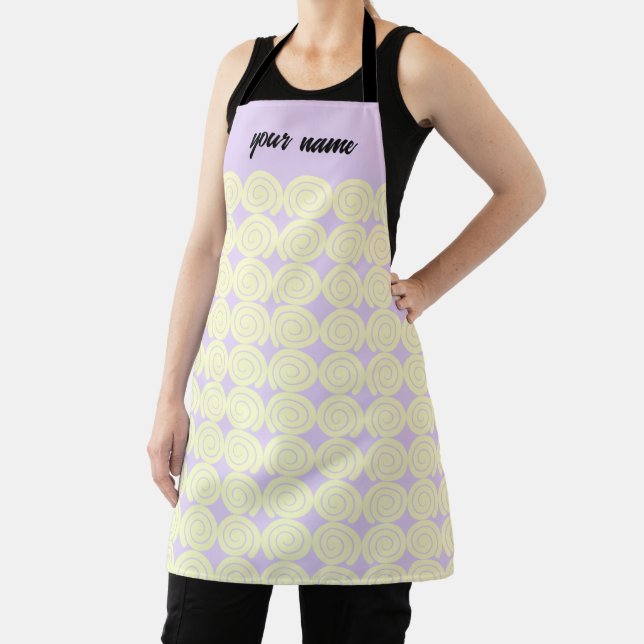  Elegant Cream Swirl Pattern Apron (Insitu)