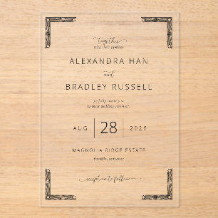 Elegant Cream Vintage Wedding Invitation
