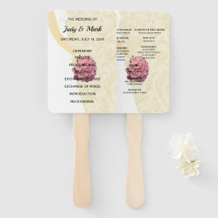 Elegant Cream Wedding Gown Program Hand Fan
