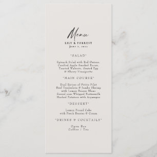 Elegant Cream Wedding Menu & Toasts